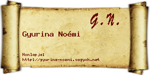 Gyurina Noémi névjegykártya